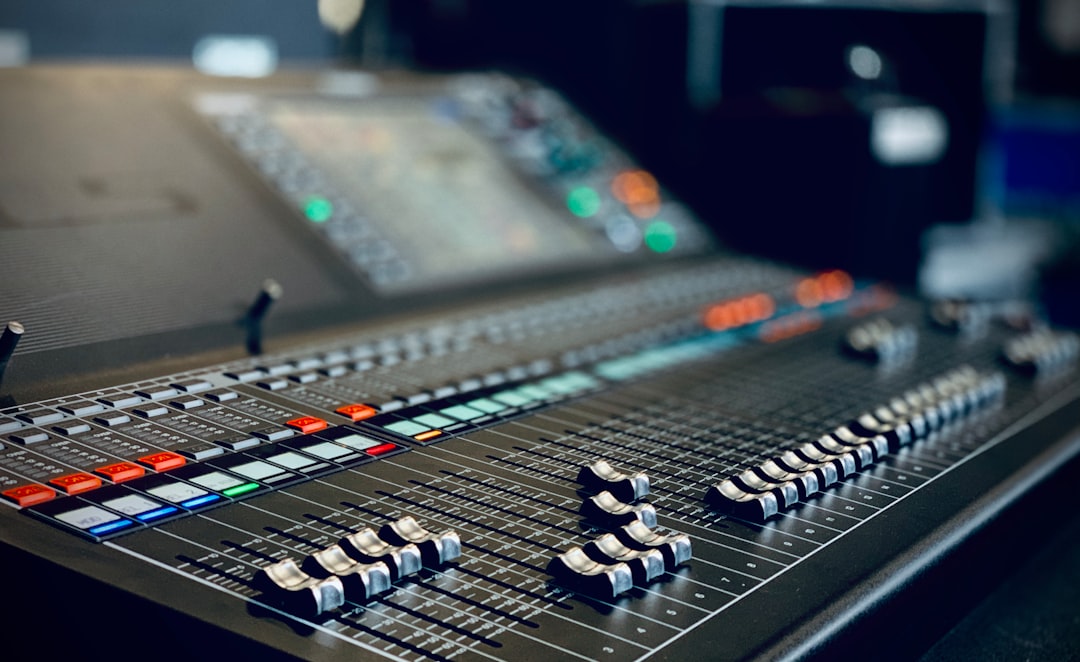 Audio engineer working in a professional studio